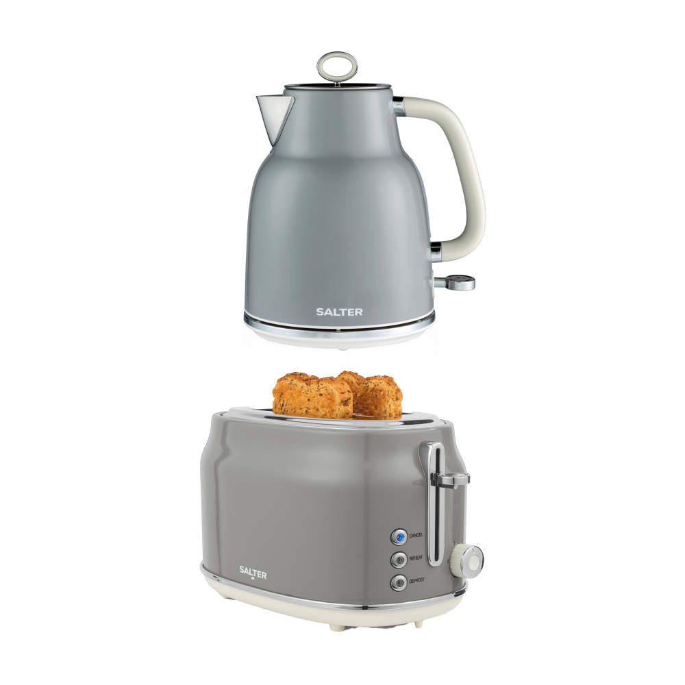 salter Retro Kettle & Toaster Set – Grey