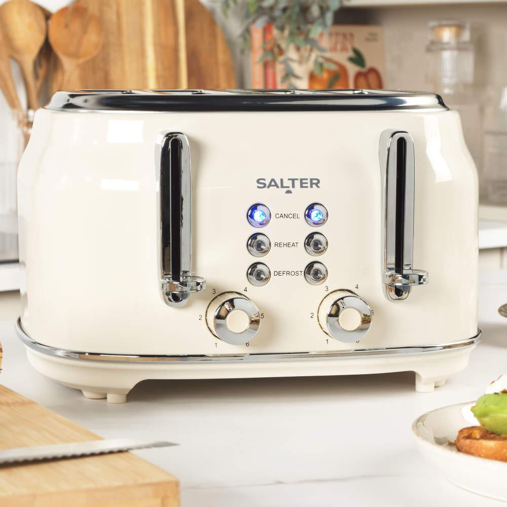 Salter Retro Kettle Toaster & Slow Cooker Set – Cream