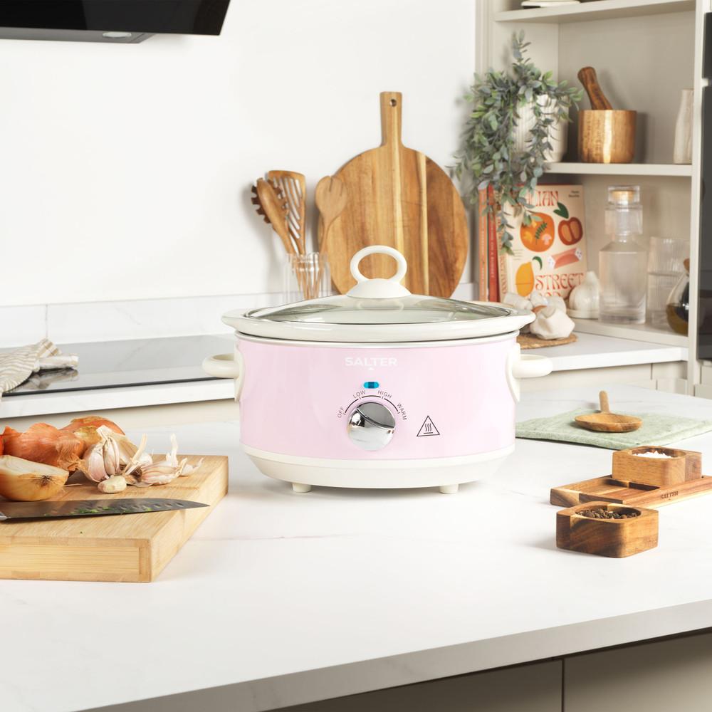 Salter Retro Kettle Toaster & Slow Cooker Set – Pink