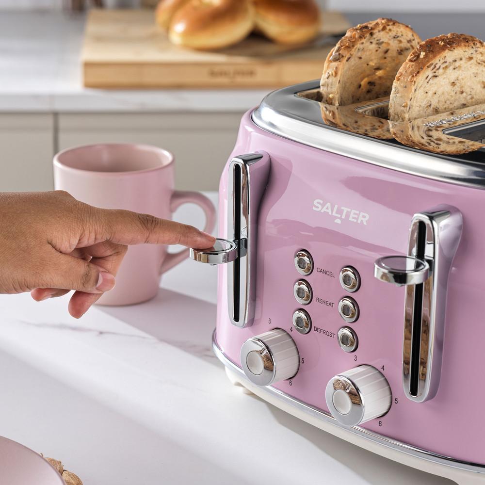 Salter Retro Kettle Toaster & Slow Cooker Set – Pink