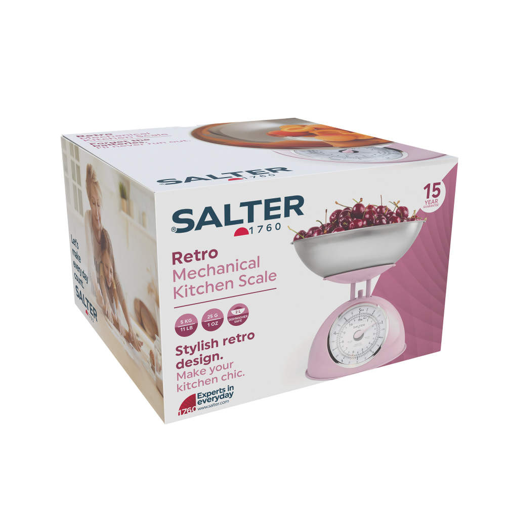 Salter Retro Mechanical Kitchen Scale - Pink