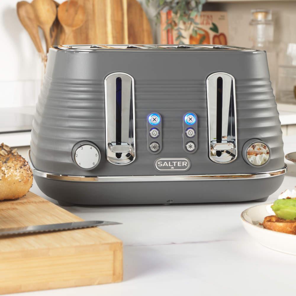 Salter Ripple 4-Slice Toaster - Grey