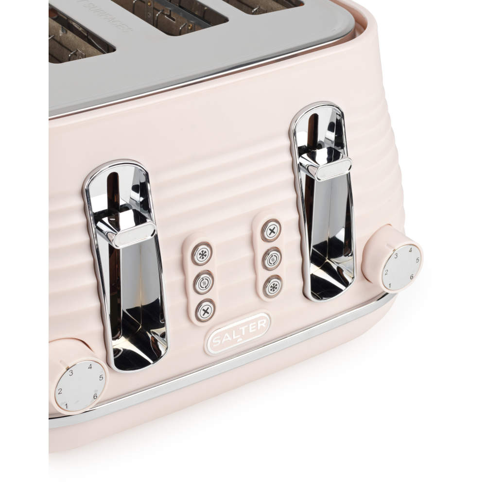 Salter Ripple 4-Slice Toaster –Pink