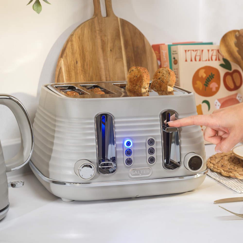 Salter Ripple 4-Slice Toaster – Taupe