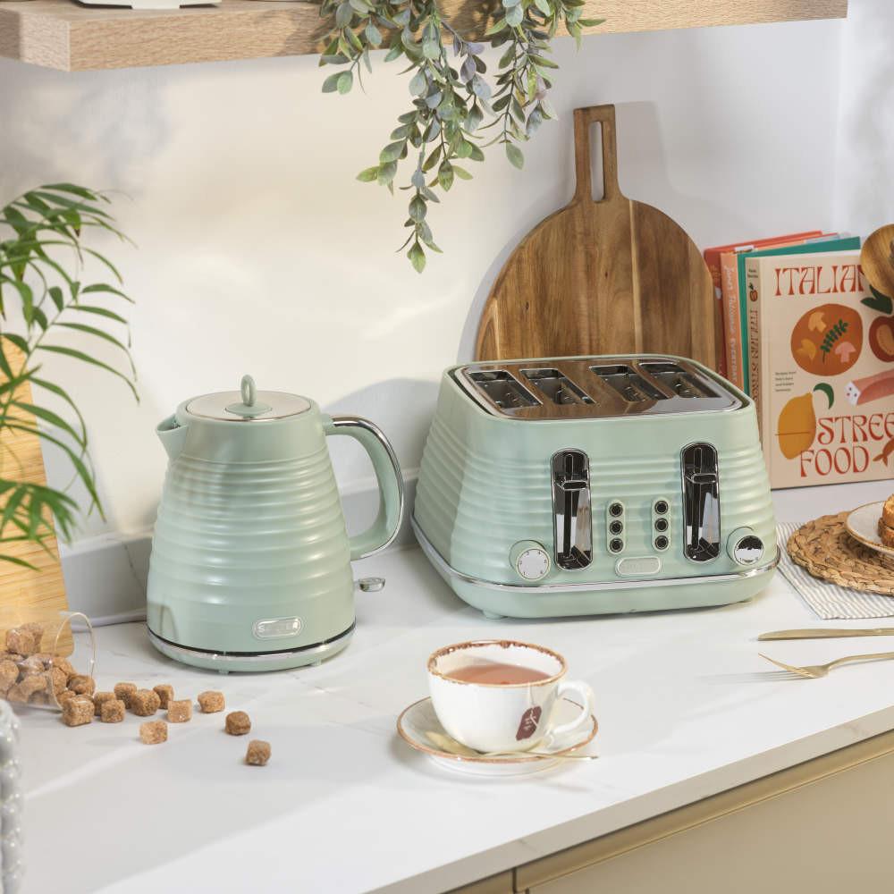 Salter Ripple Kettle & 4-Slice Toaster - Sage