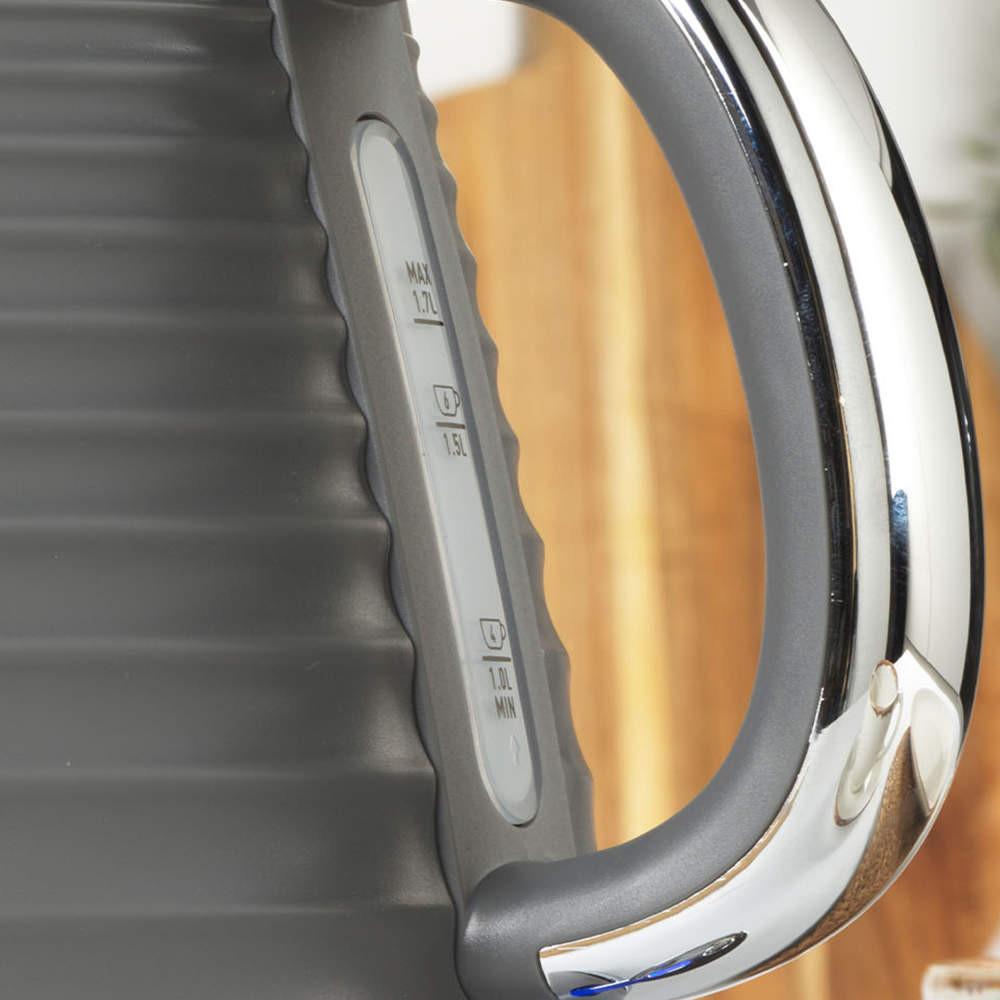 Salter Ripple Kettle & 4-Slice Toaster Set - Grey