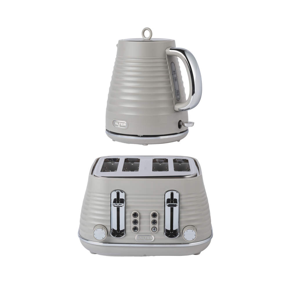 salter Ripple Kettle & 4-Slice Toaster - Taupe