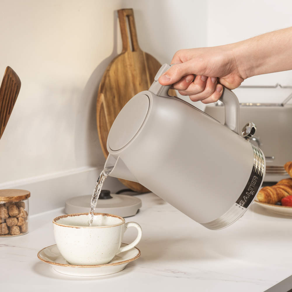 Salter Rise Kettle & 2-Slice Toaster Set - Matte Taupe