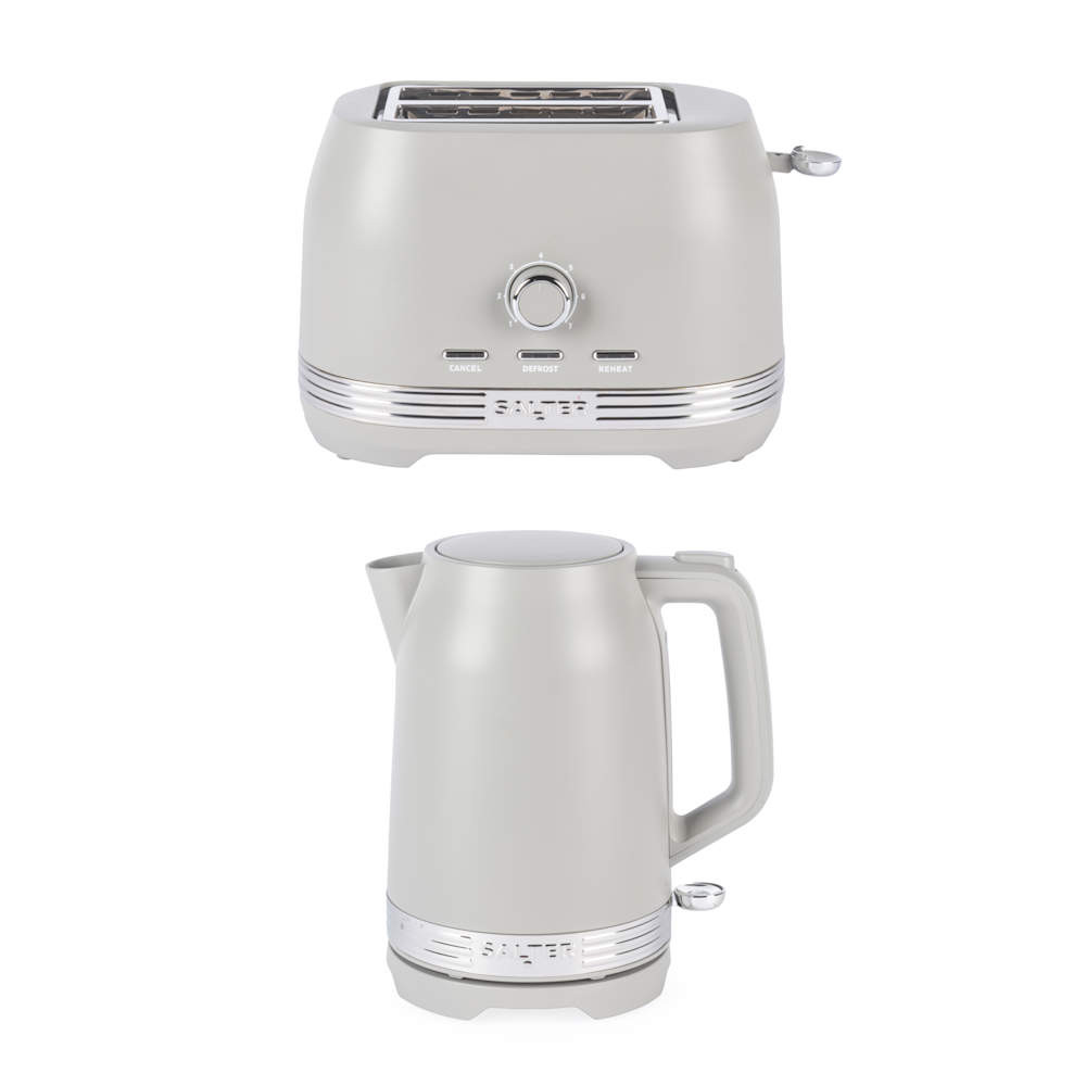 salter Rise Kettle & 2-Slice Toaster Set - Matte Taupe
