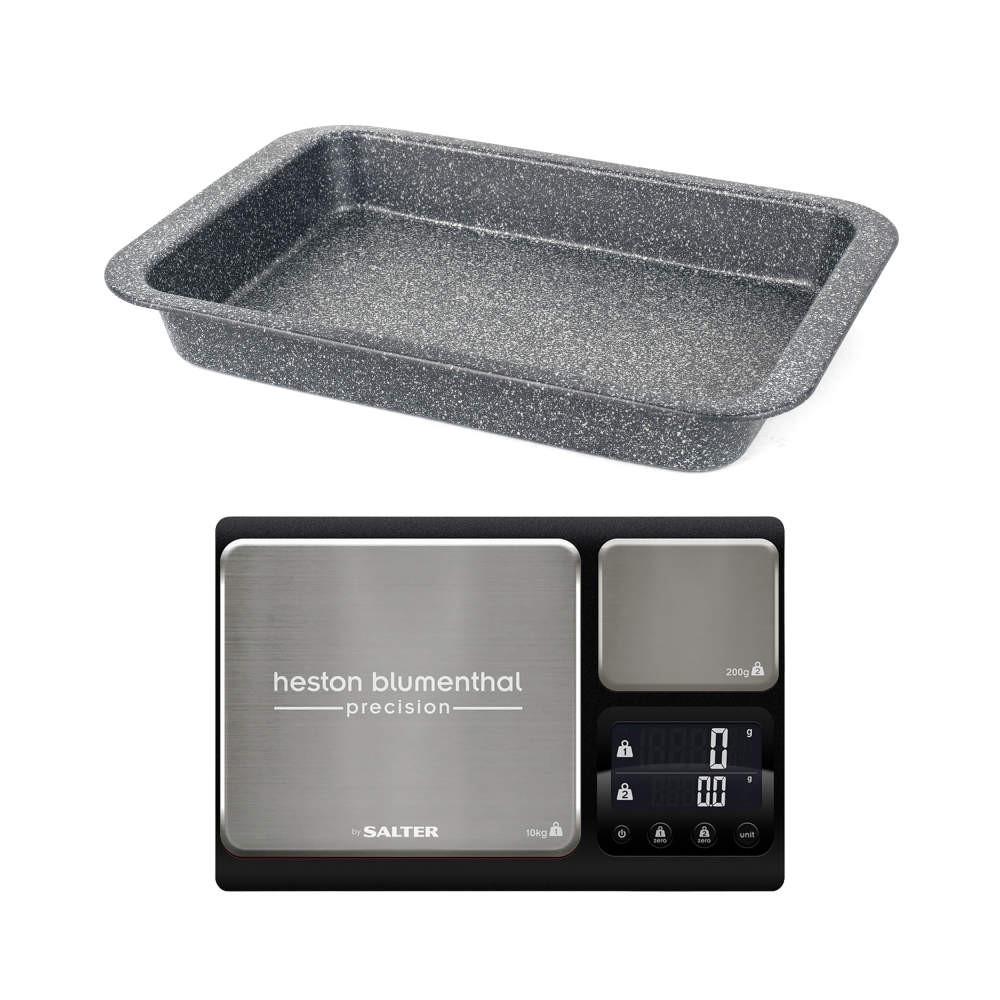 salter Roasting Tray & Kitchen Scale Set