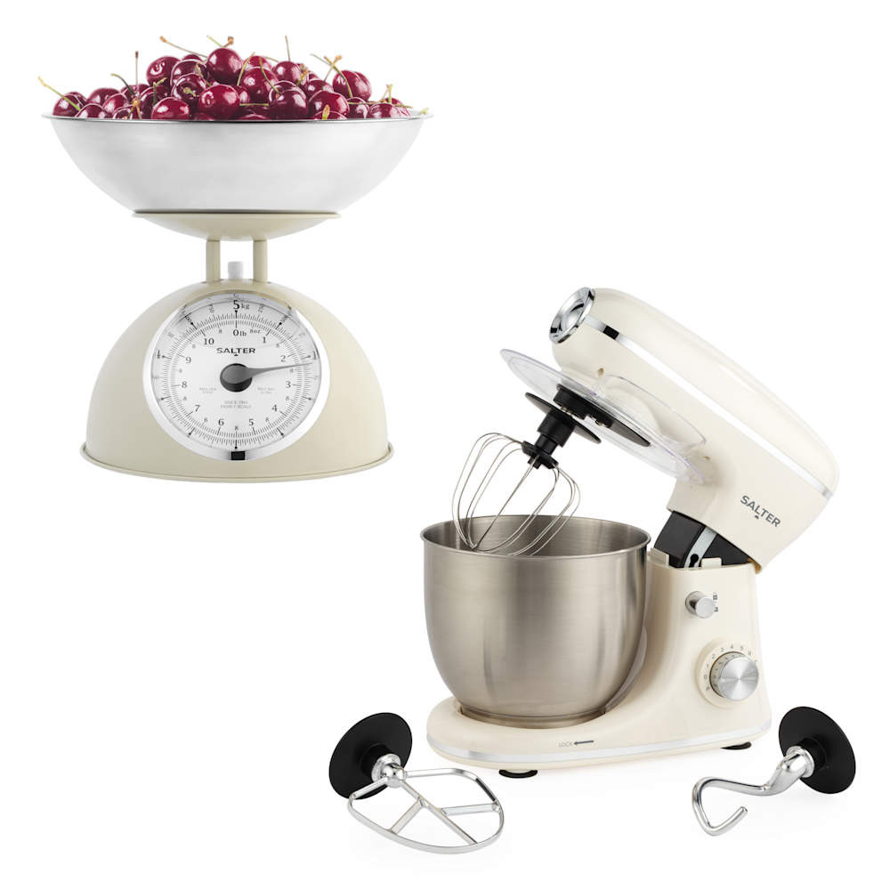 salter Salter Stand Mixer & Analogue Scale Set – Cream