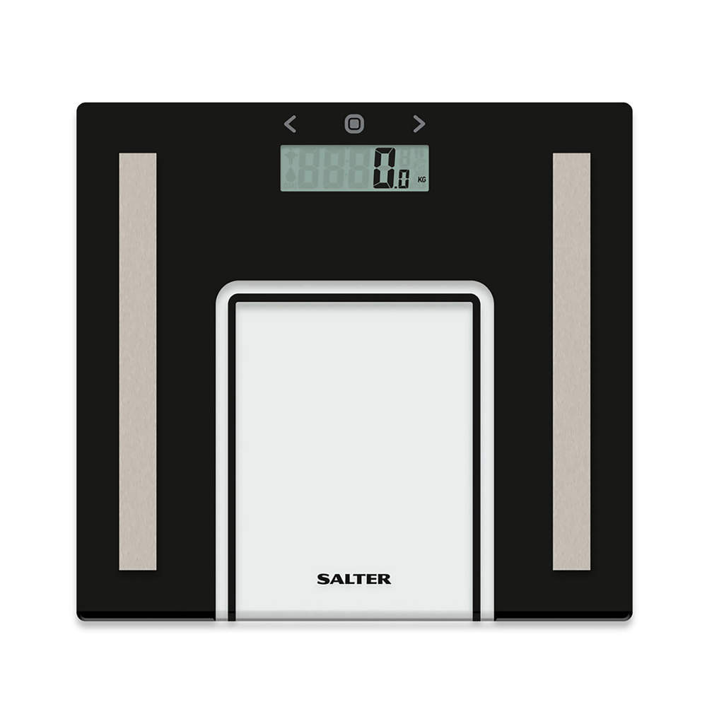 salter Slim Glass Analyser Bathroom Scale - Black