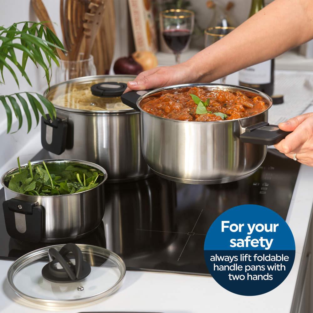 Salter Stackable 3-Piece Stockpot Set – 16/20/24 Cm