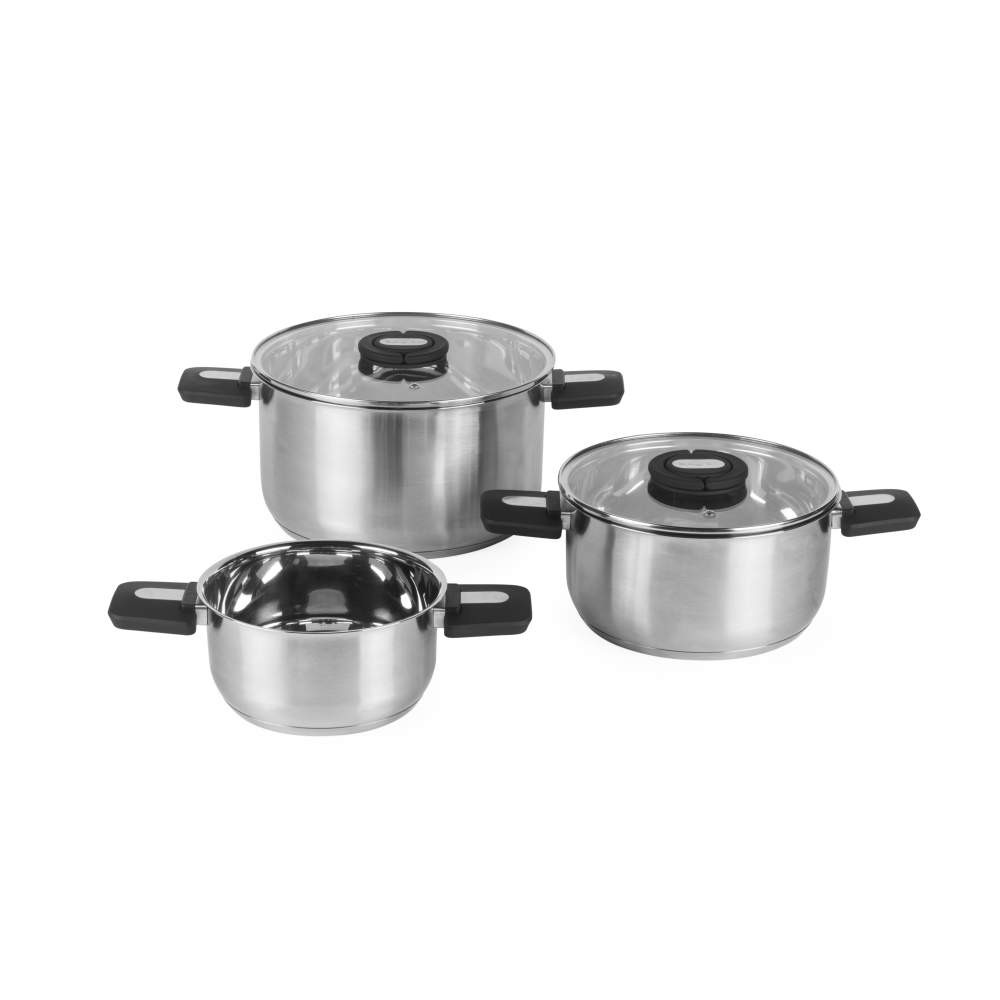 salter Stackable 3-Piece Stockpot Set – 16/20/24 cm