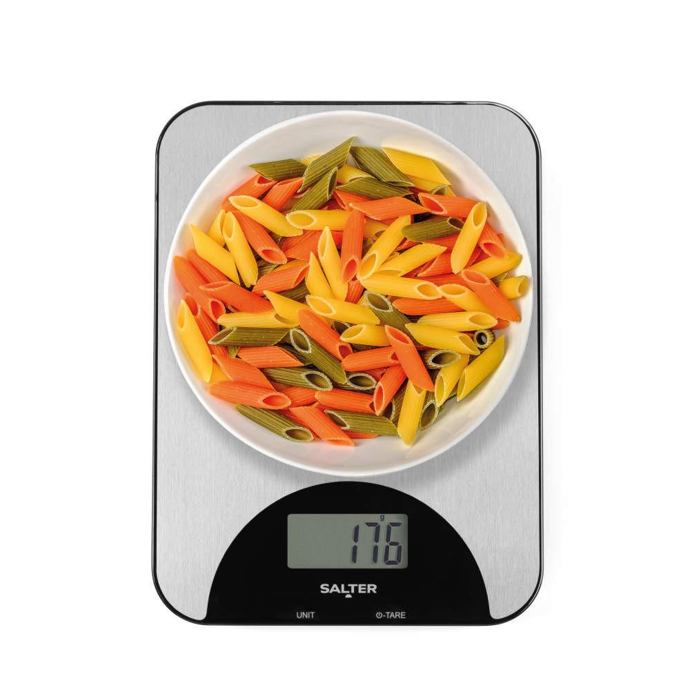 Salter Stainless Steel Rechargeable Scale – Silver