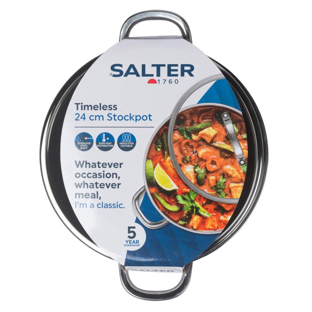 Salter Timeless 24cm Stockpot - Stainless Steel