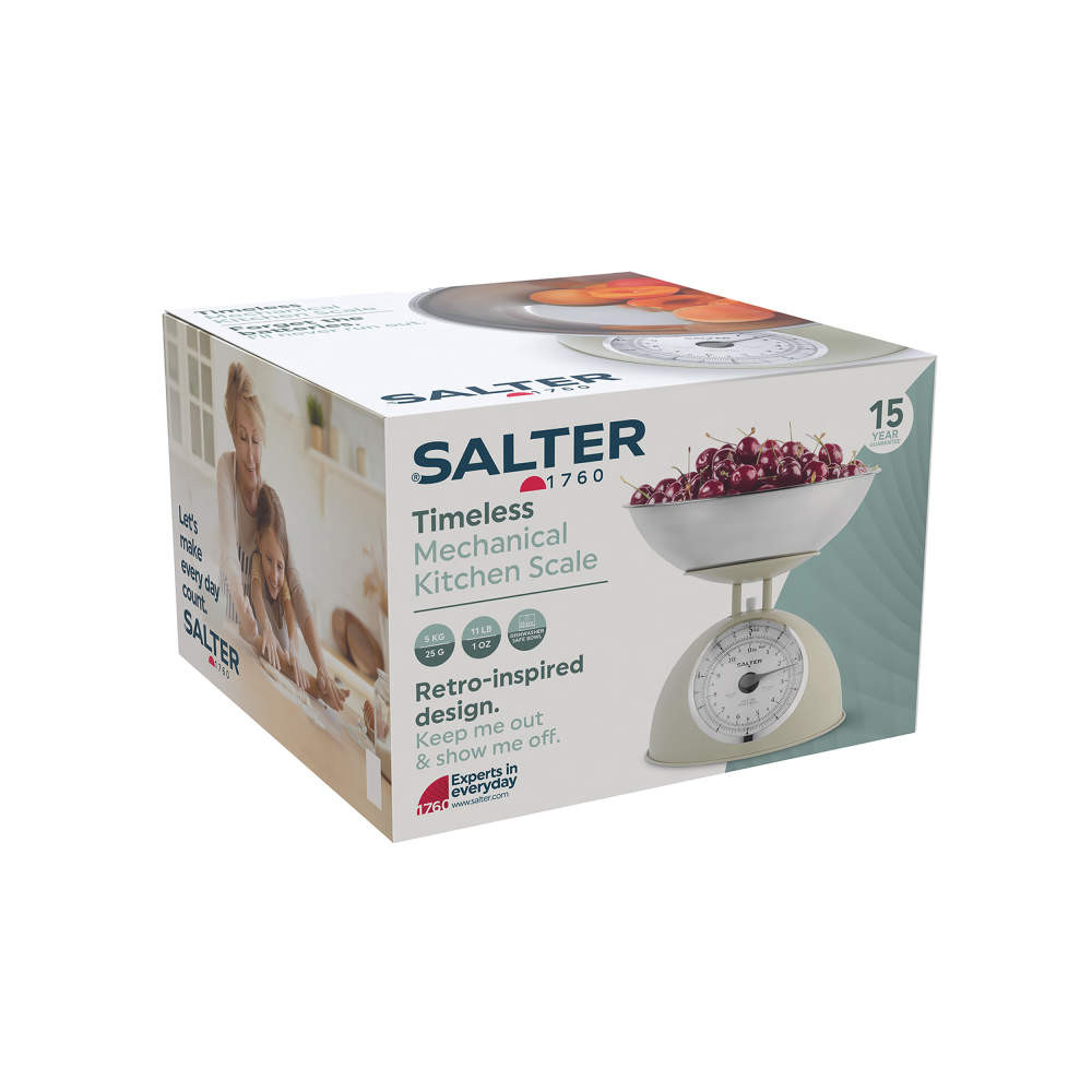 Salter Timeless Mechanical Kitchen Scale – Cream