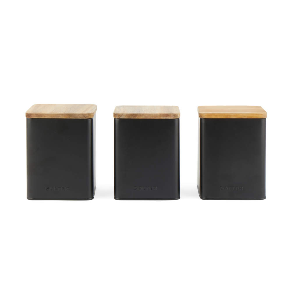 salter Toronto 3-Piece Canister Set - Black