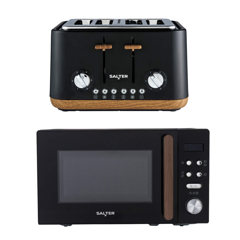 salter Toronto 4-Slice Toaster & Microwave Set - Black