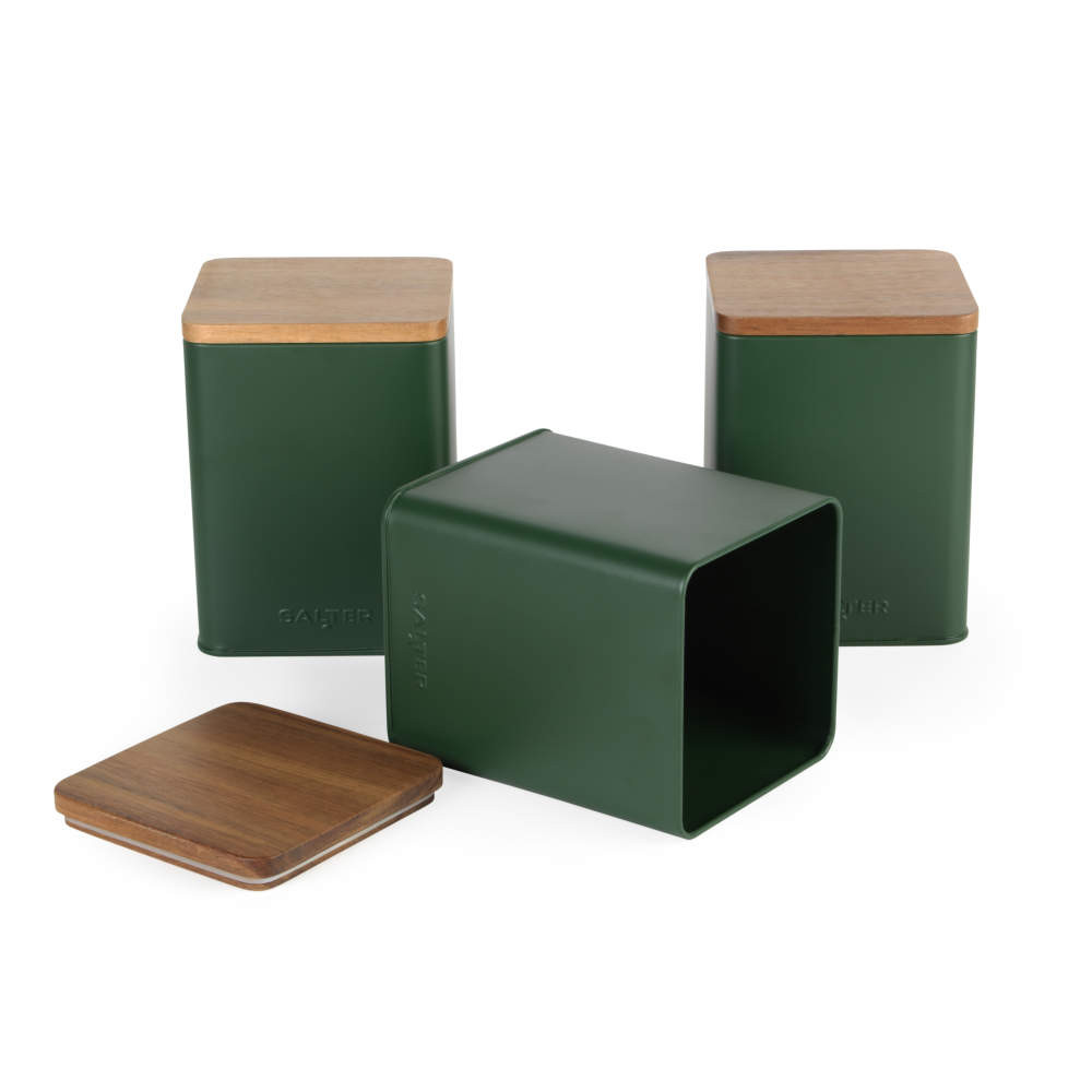 Salter Toronto Bread Bin & Canister Set - Green