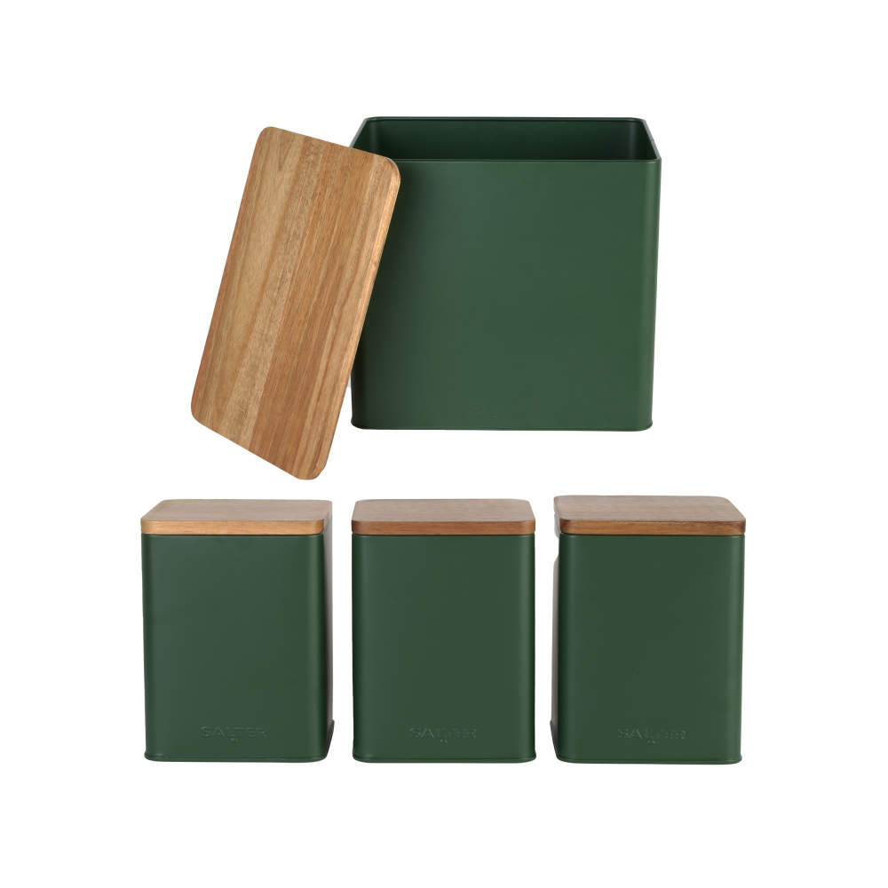 salter Toronto Bread Bin & Canister Set - Green
