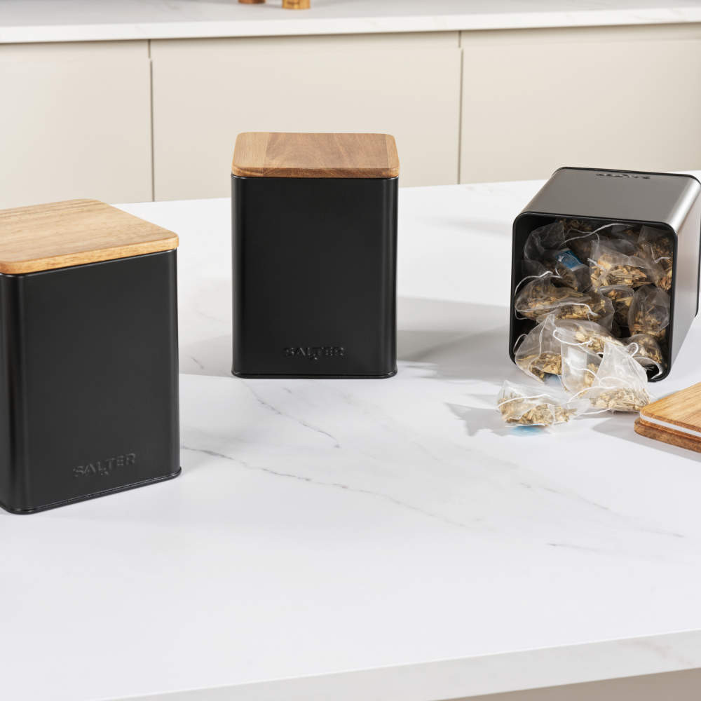 Salter Toronto Canisters & Shakers Set - Black