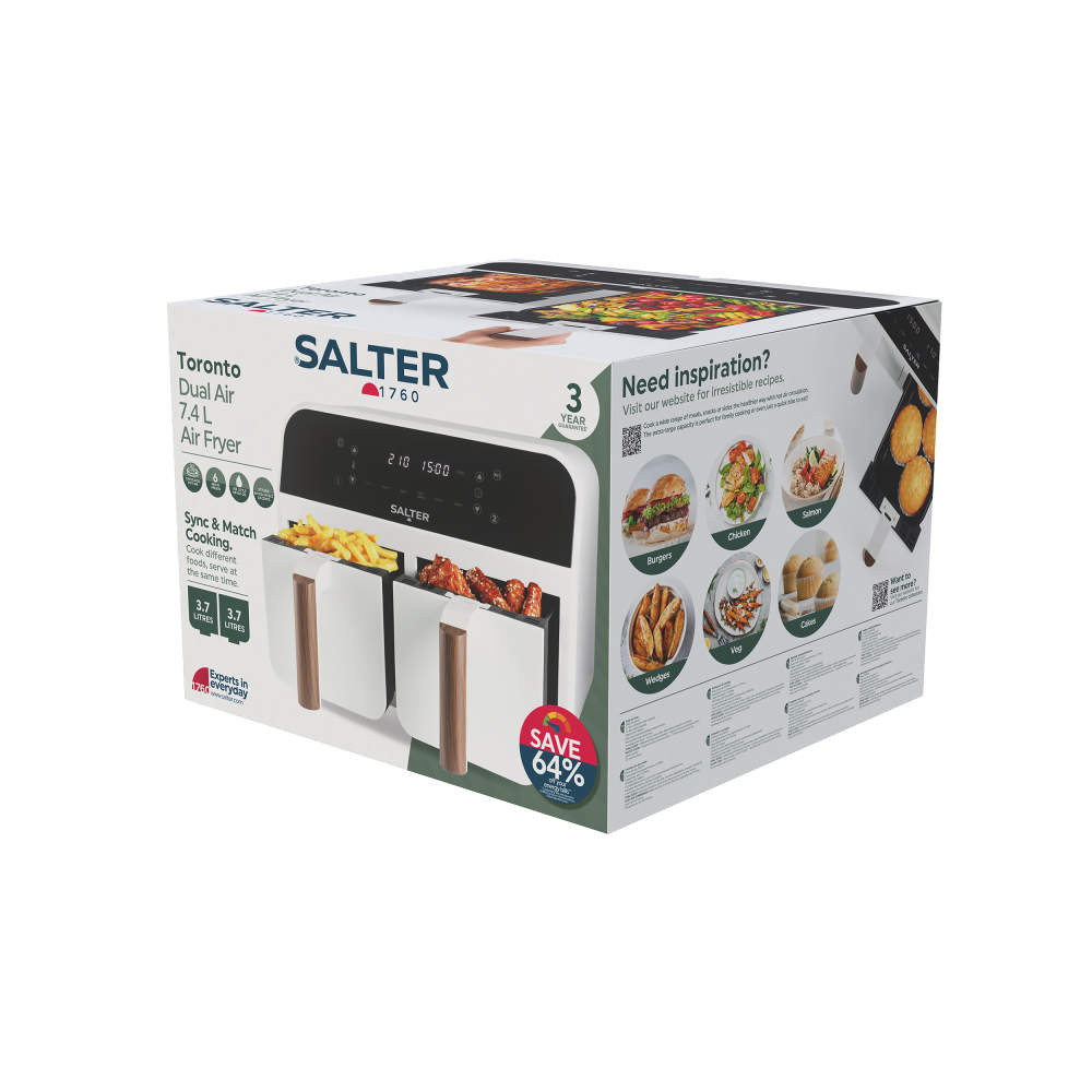 Salter Toronto Dual Air Fryer - White