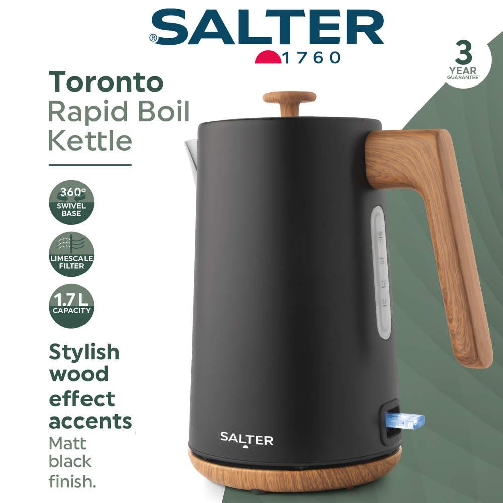 Salter Toronto Kettle & 4-Slice Toaster Set - Black