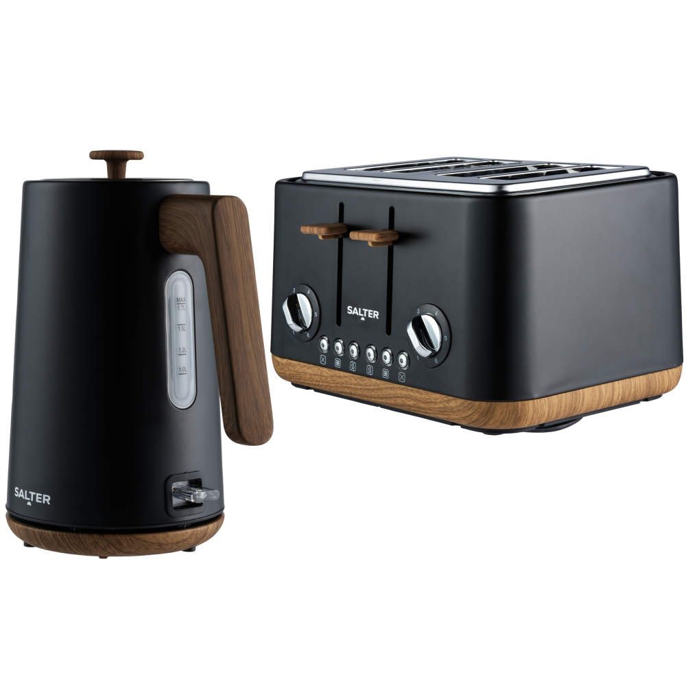salter Toronto Kettle & 4-Slice Toaster Set - Black