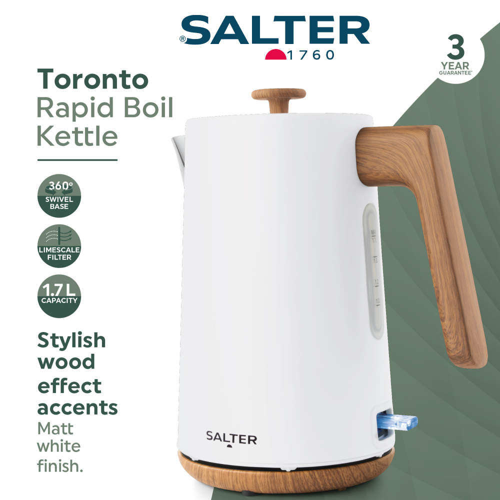 Salter Toronto Kettle & 4-Slice Toaster Set - White