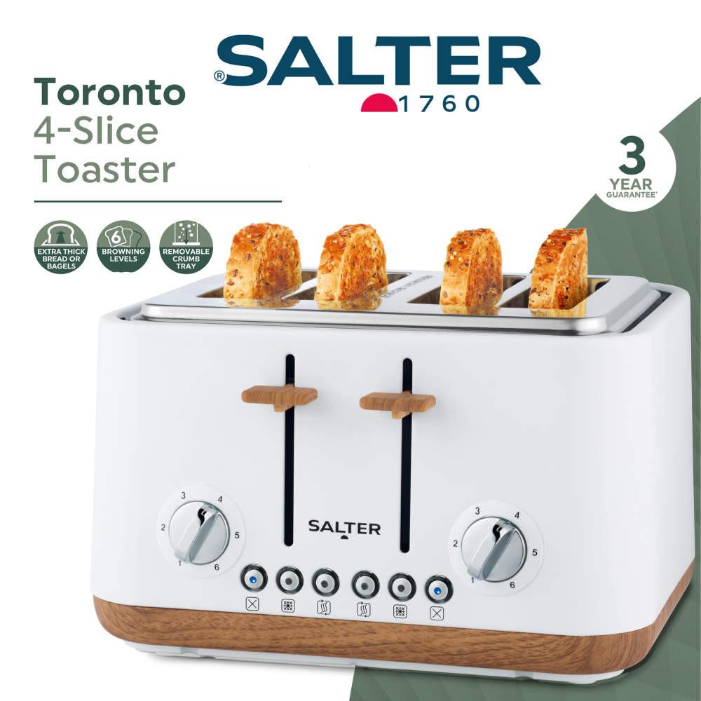Salter Toronto Kettle & 4-Slice Toaster Set - White