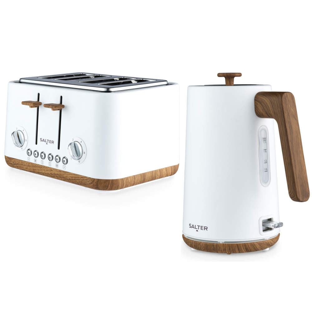 salter Toronto Kettle & 4-Slice Toaster Set - White