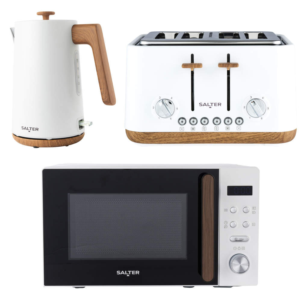 salter Toronto Kettle Toaster Microwave Set - White