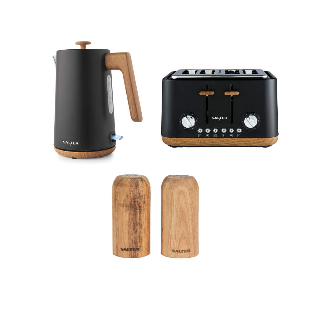 salter Toronto Kettle Toaster & Mill Set - Black