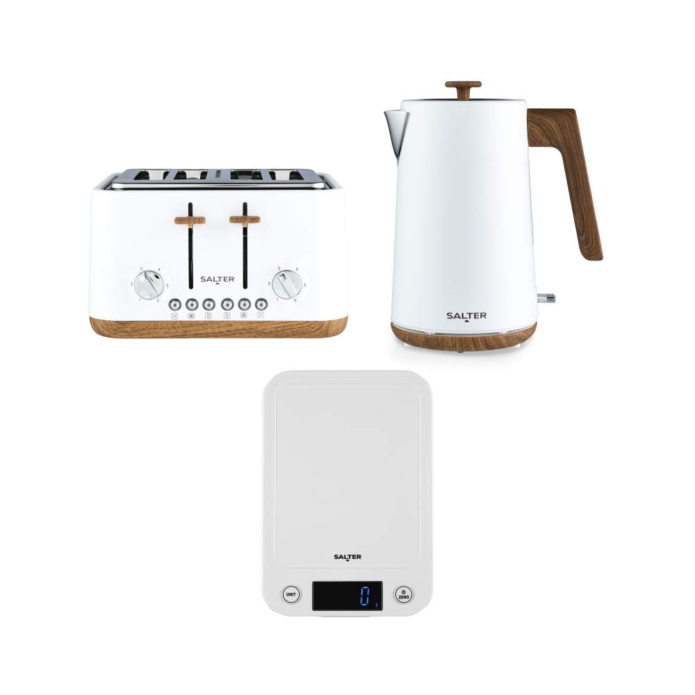 salter Toronto Kettle Toaster & Scale Set – White