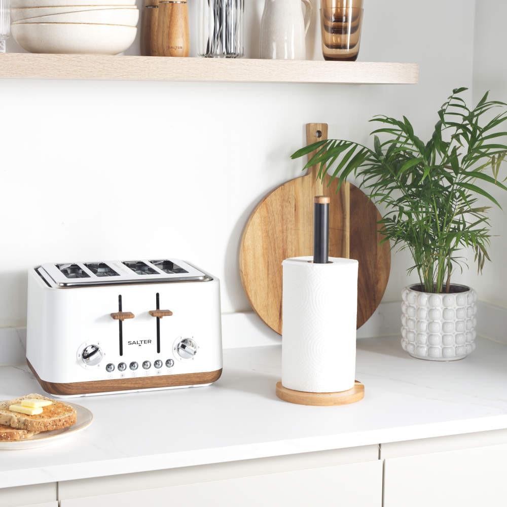 Salter Toronto Mug Tree & Kitchen Roll Holder - Black