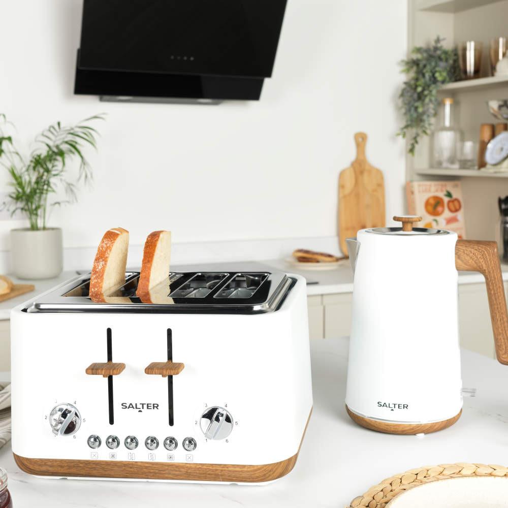 Salter Toronto Toaster & Bread Bin Set - White