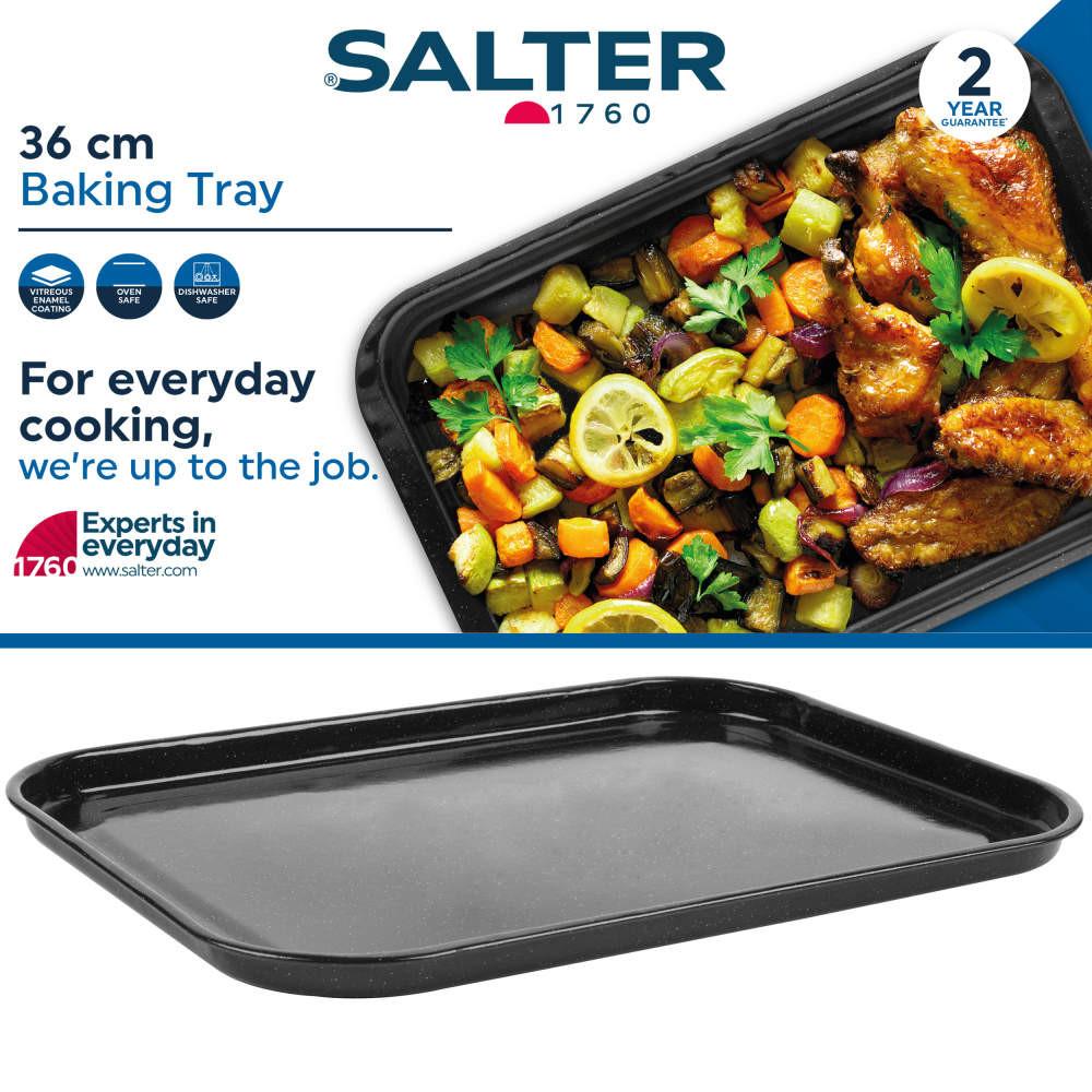 Salter Vitreous Enamel 36cm Baking Tray - 2 Pack