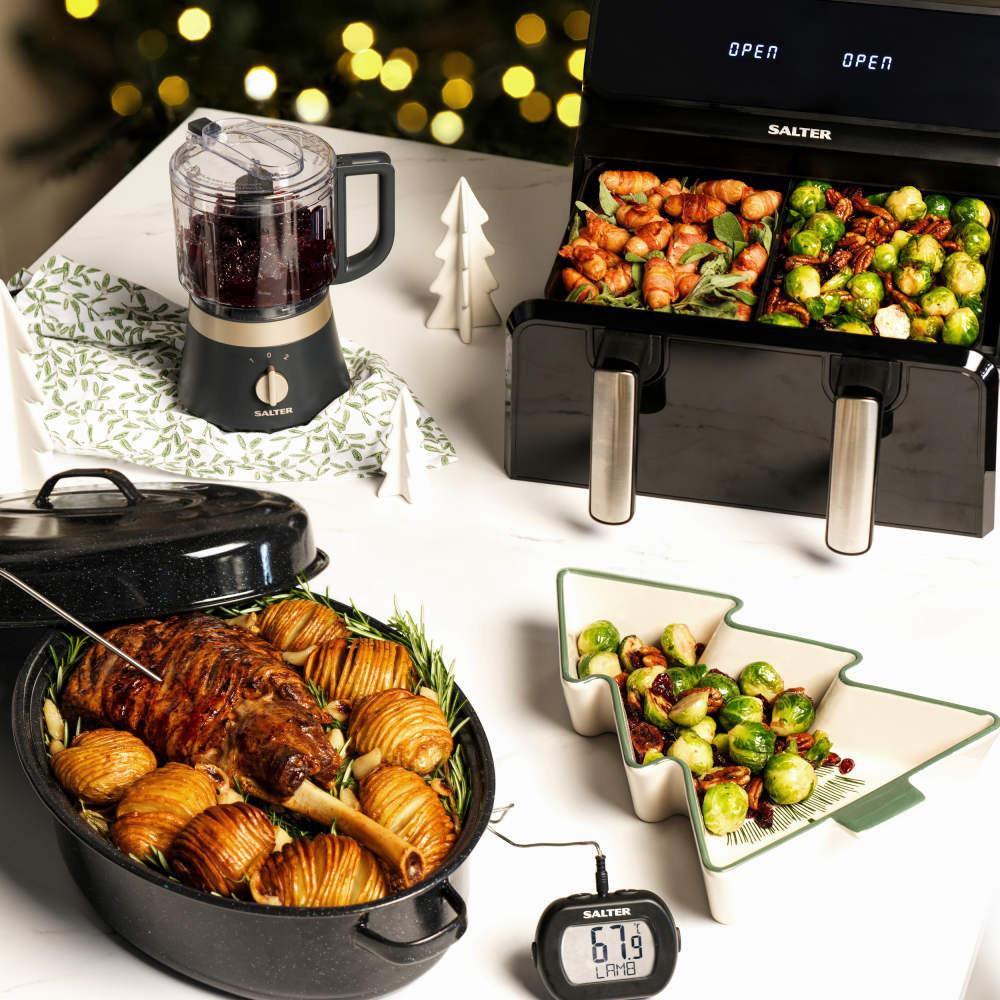 Salter Vitreous Enamel 38cm Self-Basting Roaster