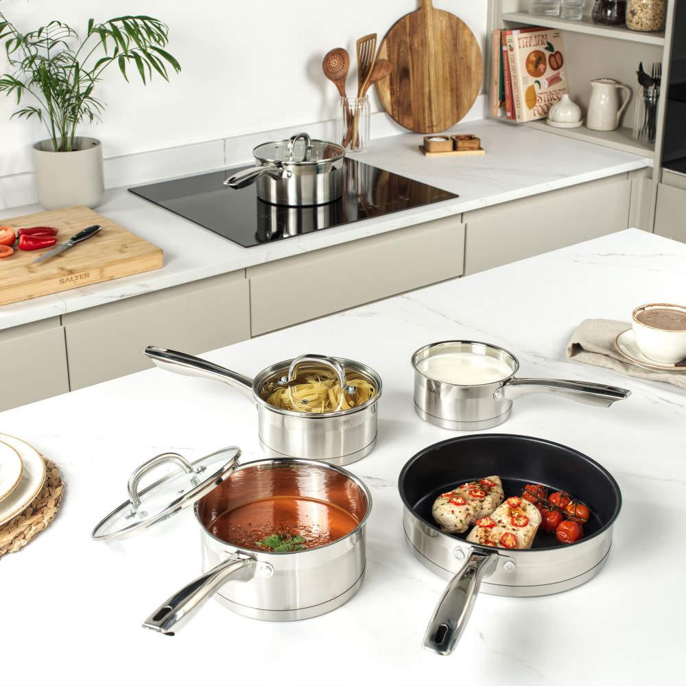 Salter Timeless Collection Stainless Steel 5 Piece Pan Set