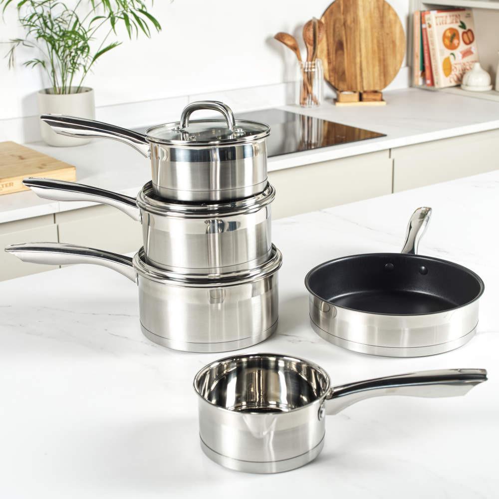Salter Timeless Collection Stainless Steel 5 Piece Pan Set