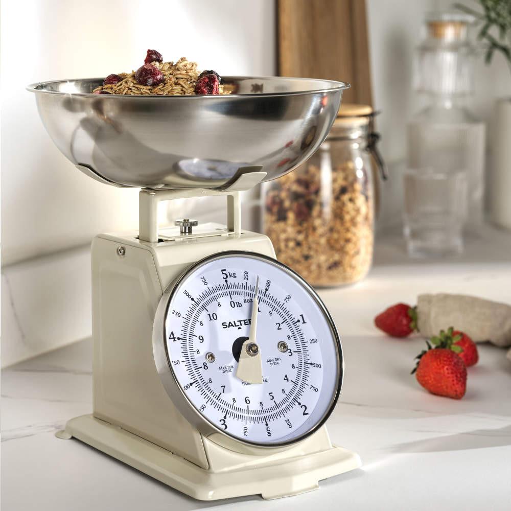 Salter Timeless Mechanical Kitchen Scale & Timer - Cream/Stainless Steel