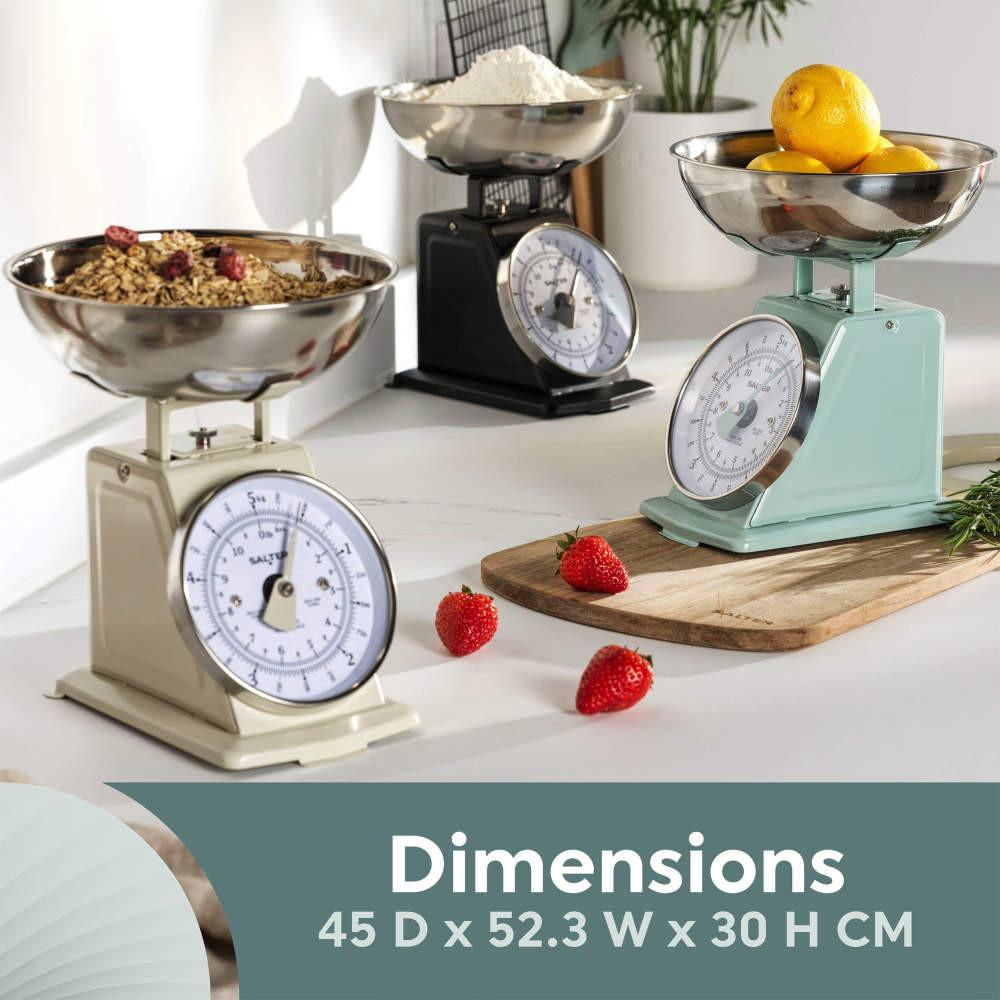 Salter Timeless Mechanical Kitchen Scale & Timer - Cream/Stainless Steel