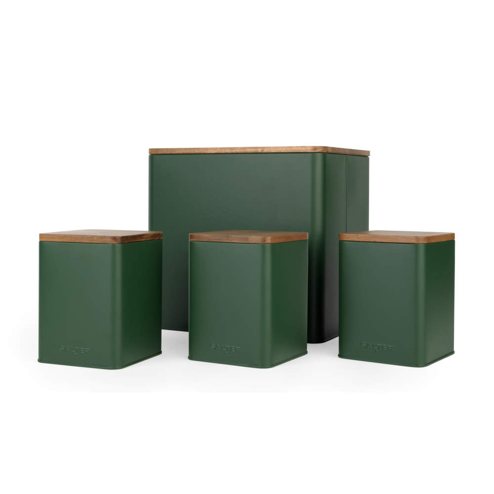 Salter Toronto 4-Piece Bread Bin & Canister Set - Green