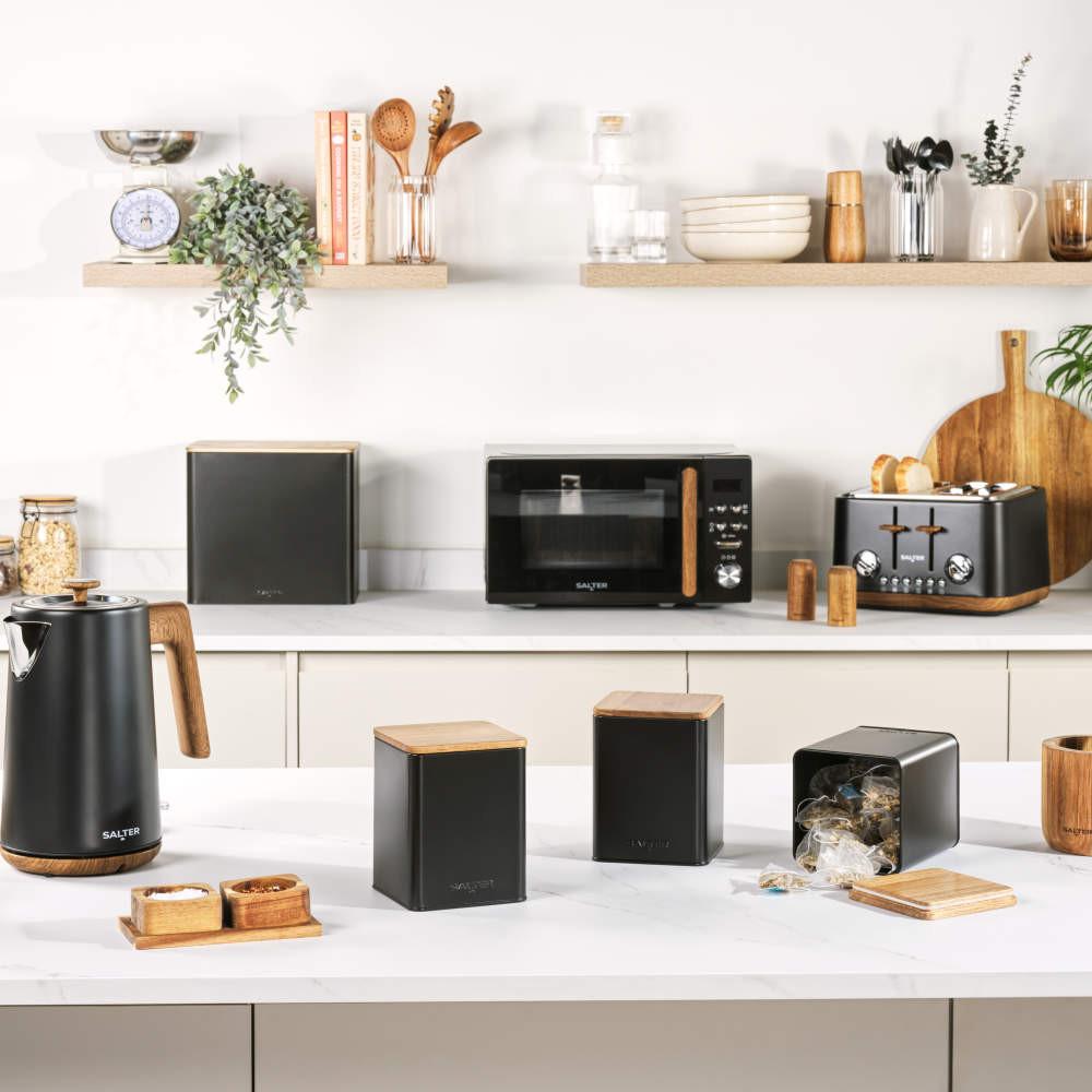 Salter Toronto Digital Microwave & Canister Set - Black