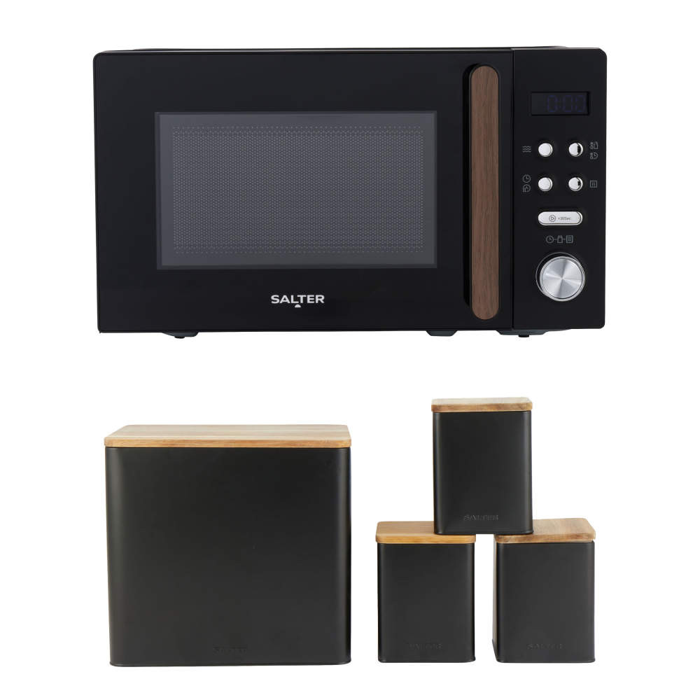 salter Toronto Digital Microwave & Canister Set - Black