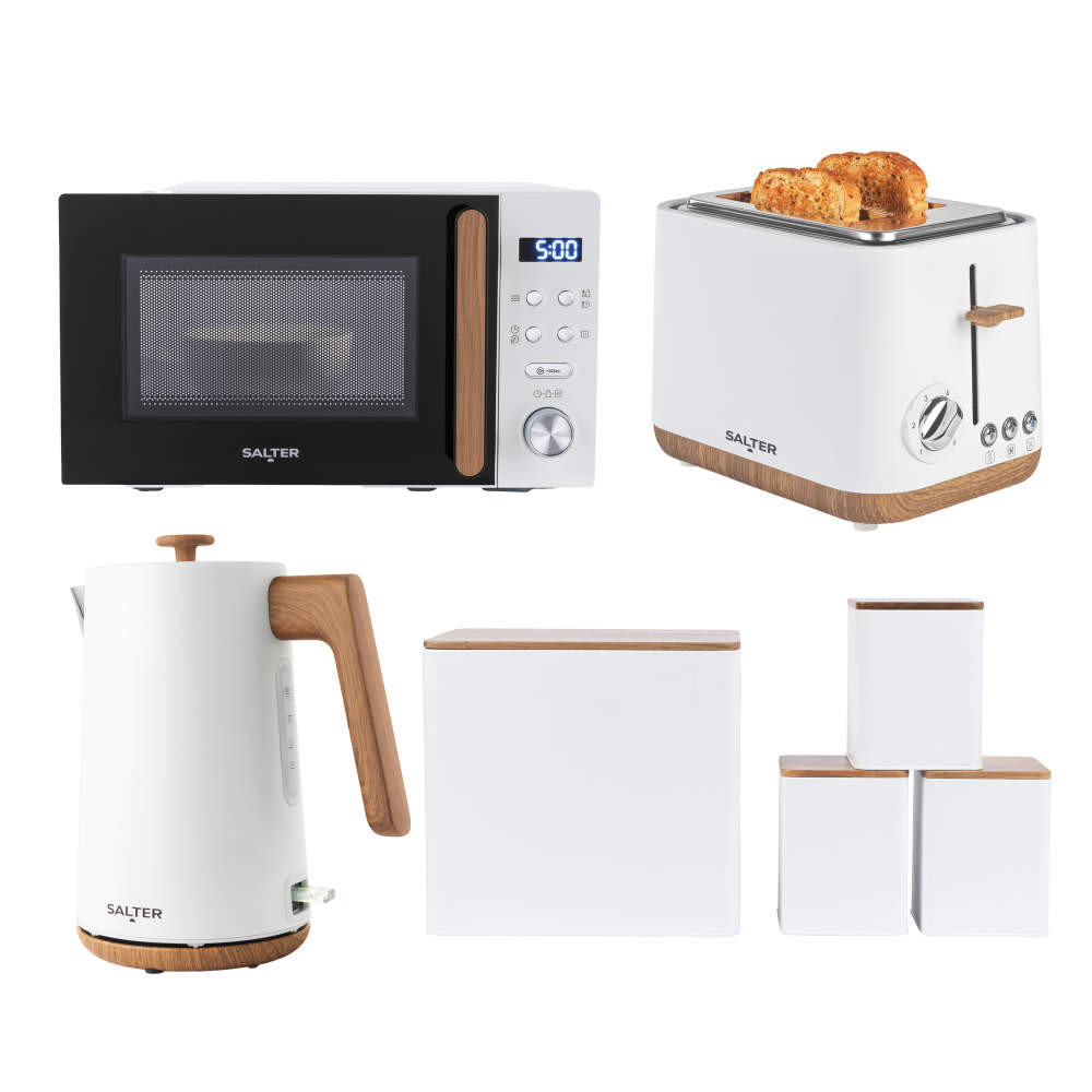 salter Toronto Kettle 2-Slice Toaster & 20L Microwave - White