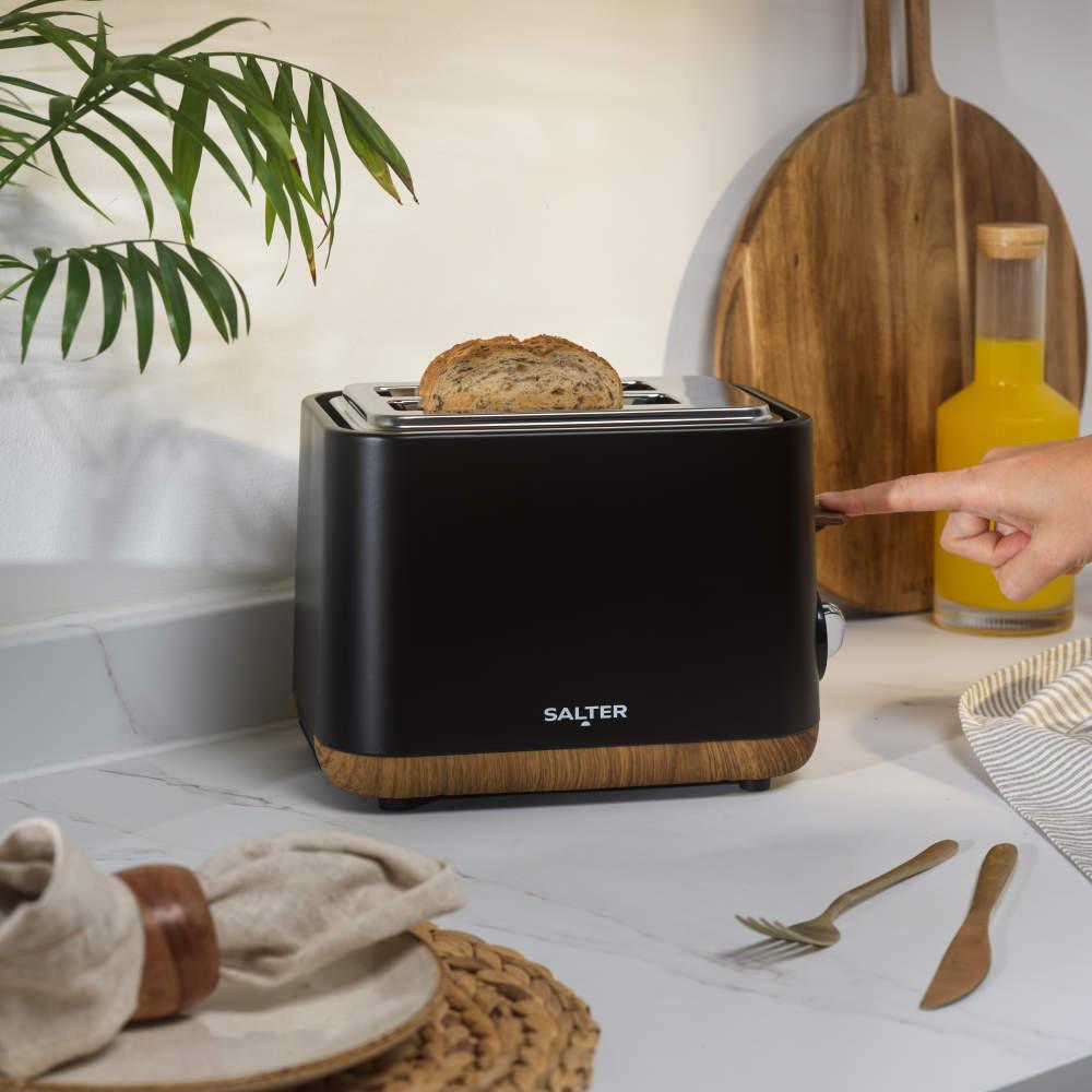 Salter Toronto Kettle 2-Slice Toaster & 4pc Countertop Set - Black