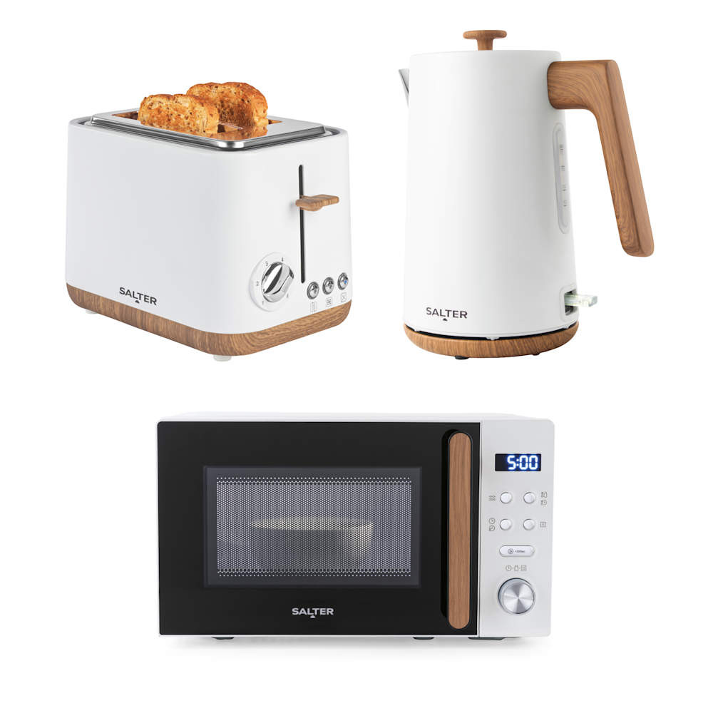 salter Toronto Kettle 2-Slice Toaster & Microwave Set - White