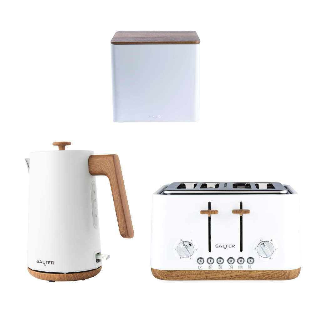 salter Toronto Kettle 4-Slice Toaster & Bread Bin Set